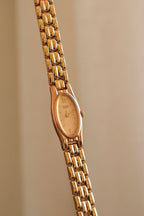 Rare 90s Ladies Gold Pulsar Slim and Petite Watch in Box