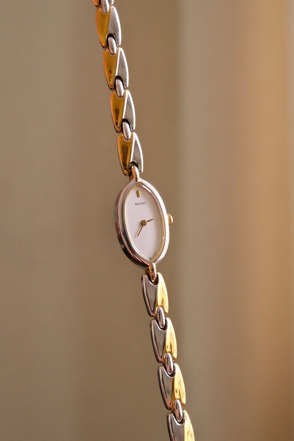 Petite Vintage 1990s Gold-Plated Ladies' Seiko Two Tone Quartz Watch