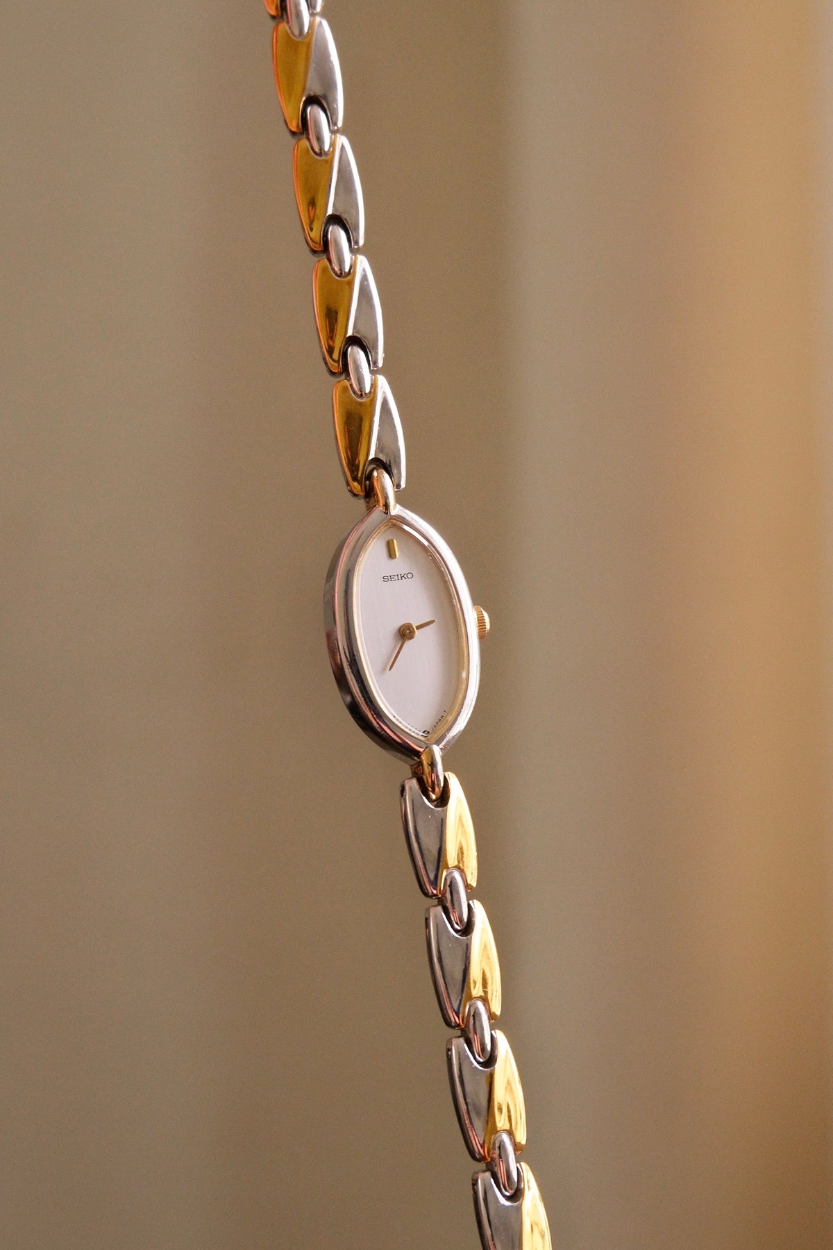 Petite Vintage 1990s Gold-Plated Ladies' Seiko Two Tone Quartz Watch