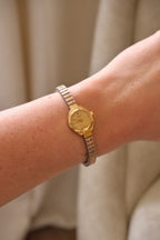 Vintage Ladies Oris Gold Plated Watch with a Stretch Band Manual Wind Working