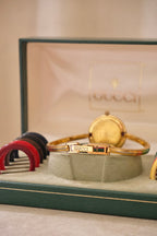 RARE Vintage Gucci Interchangeable Bezel Watch FULL BEZEL set with Box