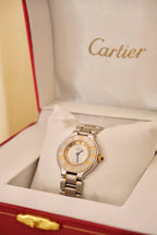 Vintage Cartier Must 21 Watch Women's Two Tone Steel Gold Roman Dial Swiss Made Circa
1990s in Box