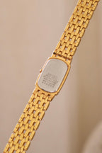 Vintage 90s Ladies Seiko Black Dial Gold Tank Watch Working