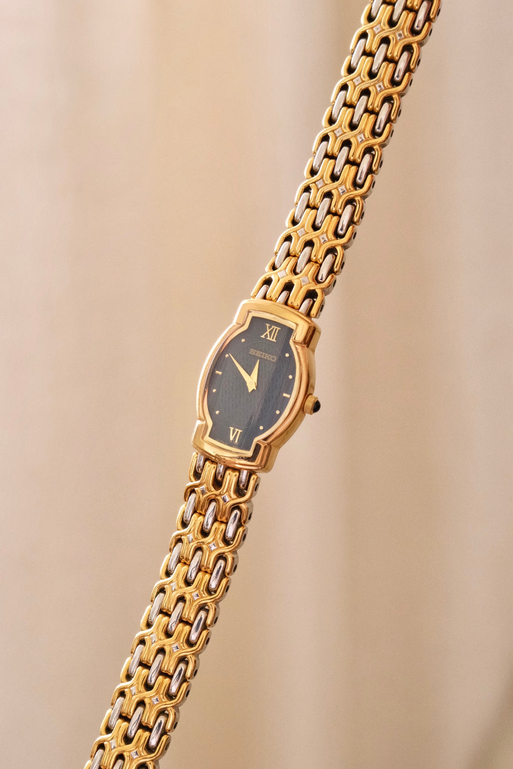 Rare Vintage 90s Seiko Two Tone Bracelet Strap Watch Working