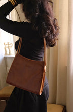 Rare Vintage Gucci Brown Leather Shoulder Bag Made in Italy Circa Late 1980s