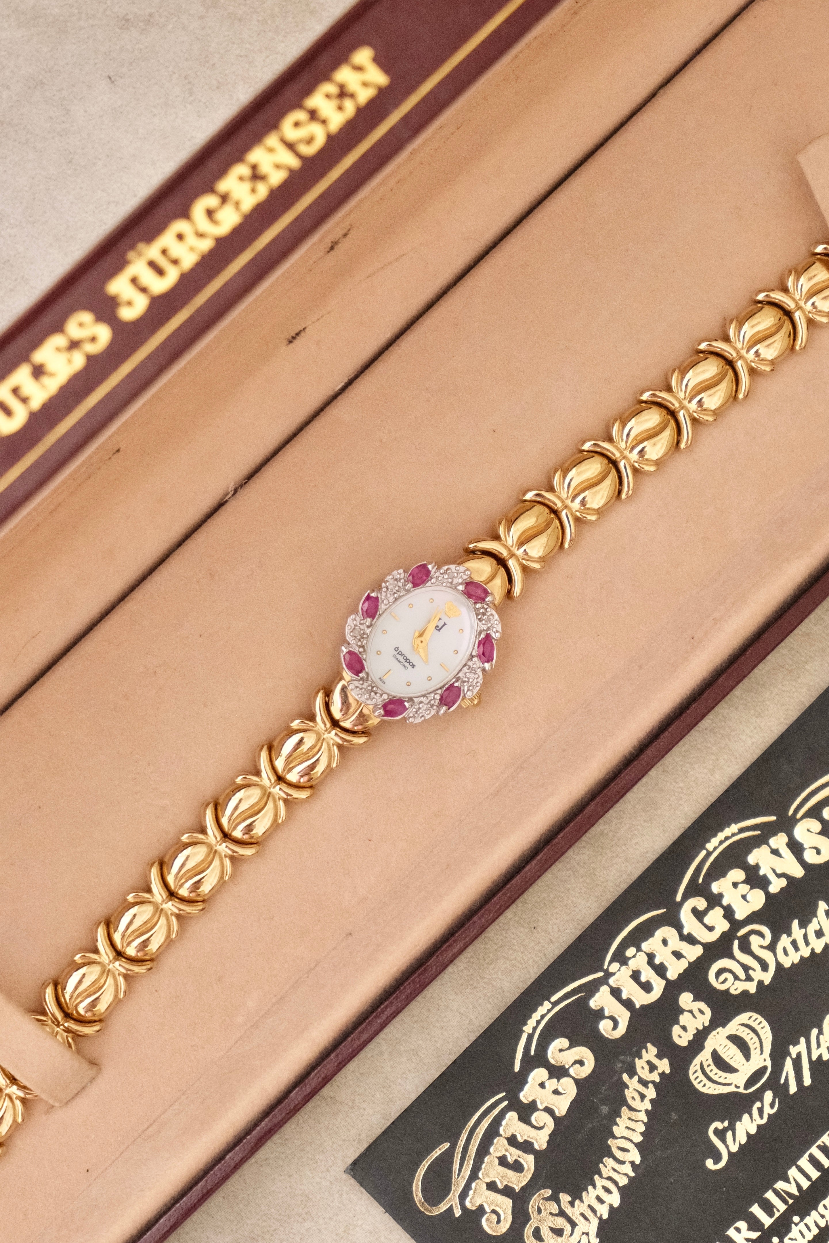 Vintage Jules Jürgensen Ladies Diamond and Ruby Cocktail Watch