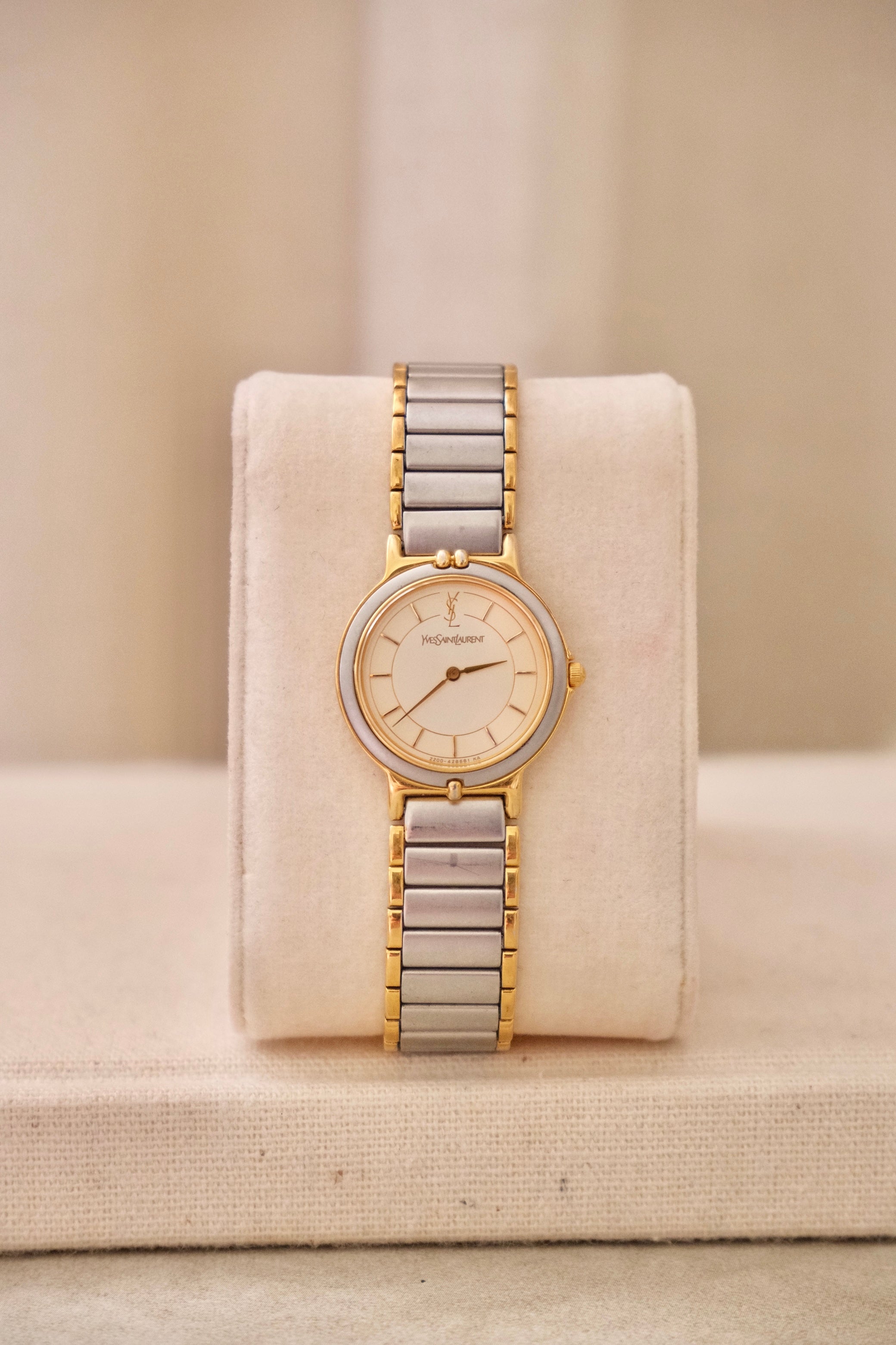 Vintage 90s Yves Saint Laurent Ladies' Quartz Watch - Silver-Tone Bracelet