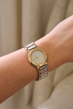 Vintage YSL Ladies Dual Tone White Dial Watch Working
