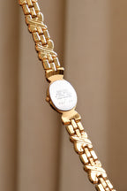 90s Vintage Ladies Gold Unique Seiko Quartz Watch Working