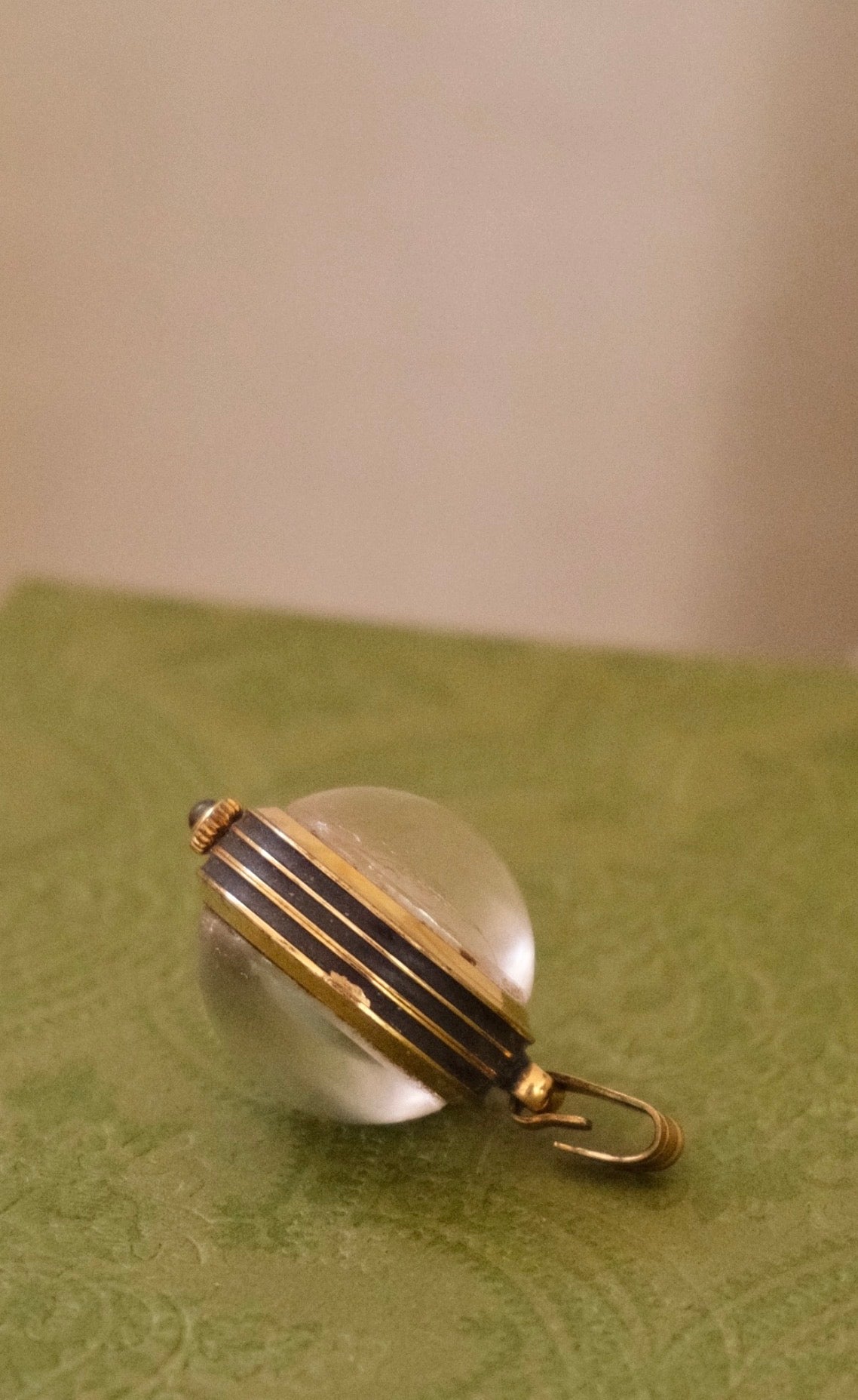 Early 80s Gucci Gold Plated Sphere Pendant Watch Manual Wind, Working