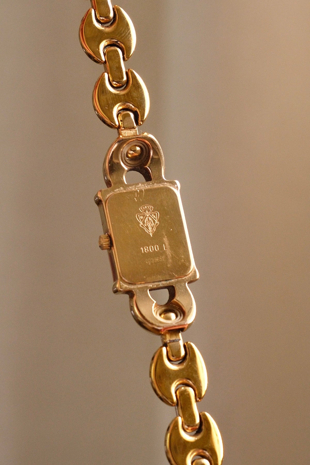 RARE FULL SET Vintage 1995 Gucci 1800L Watch Gold Plated Horsebit Bracelet Leather Straps, Quartz