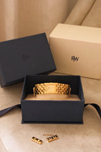 Vintage  18k Gold Plated Ladies Raymond Weil Tank Watch with Box & Papers