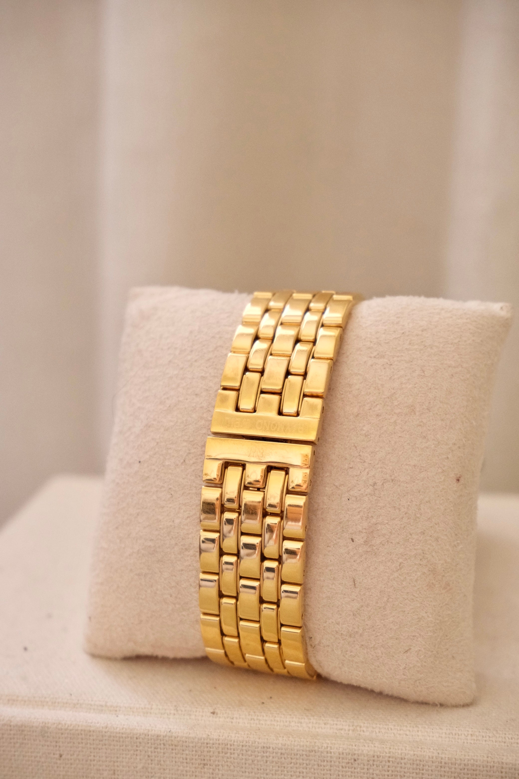 Vintage  18k Gold Plated Ladies Raymond Weil Tank Watch with Box & Papers