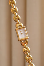 Vintage Gucci 1800L Watch Gold Plated Marina Link Bracelet Working