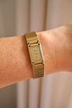 90s Vintage Ladies Ultra Thin Tank Lassale Seiko Gold Plated Watch Working in Box