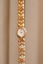 90s Vintage Ladies Gold Unique Seiko Quartz Watch Working