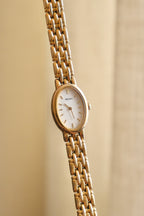 Vintage Ladies' Gold-Plated Seiko Quartz Watch - Oval Dial Working