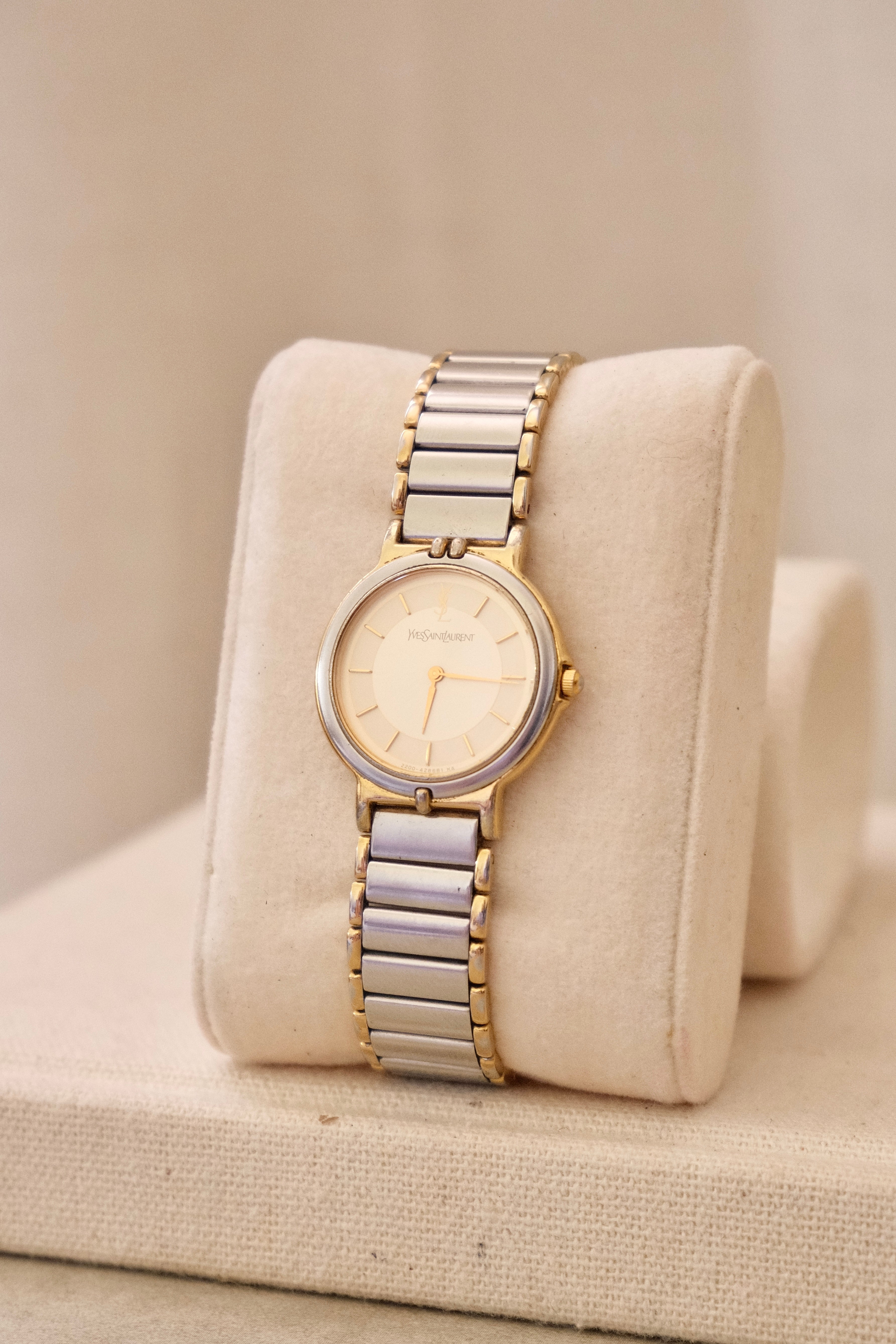 Vintage 90s Yves Saint Laurent Ladies' Quartz Watch - Silver-Tone Bracelet