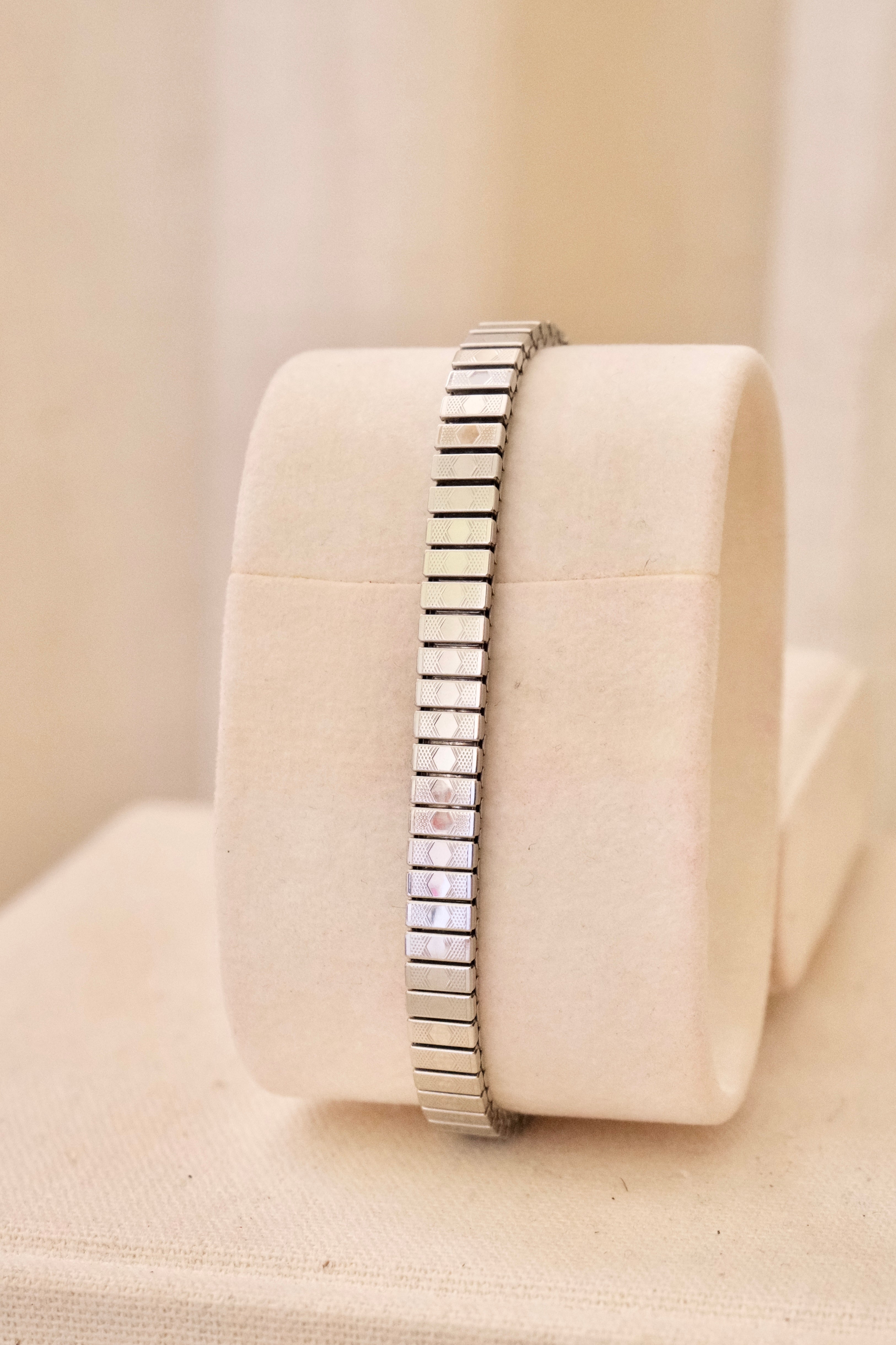 Rare Vintage Longines 14K White Gold Diamond Ladies Watch – Art Deco Style 1950s Swiss 17 Jewel Manual Wind Wristwatch