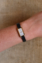 Rare Petite 90s Ladies Gold Silm Seiko Lassale Leather Watch