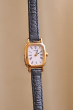 Vintage Ladies Gold Tank Seiko Watch with Leather Strap in Box