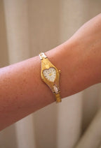 Sweet Vintage Sekonda Gold Heart Watch Working