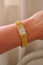 Rare Vintage Ladies 18k Gold Plated Raymond Weil Tank Watch in Box