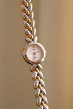 Vintage 90s Ladies Gold Two Tone Seiko Tissé Dainty Quartz Watch