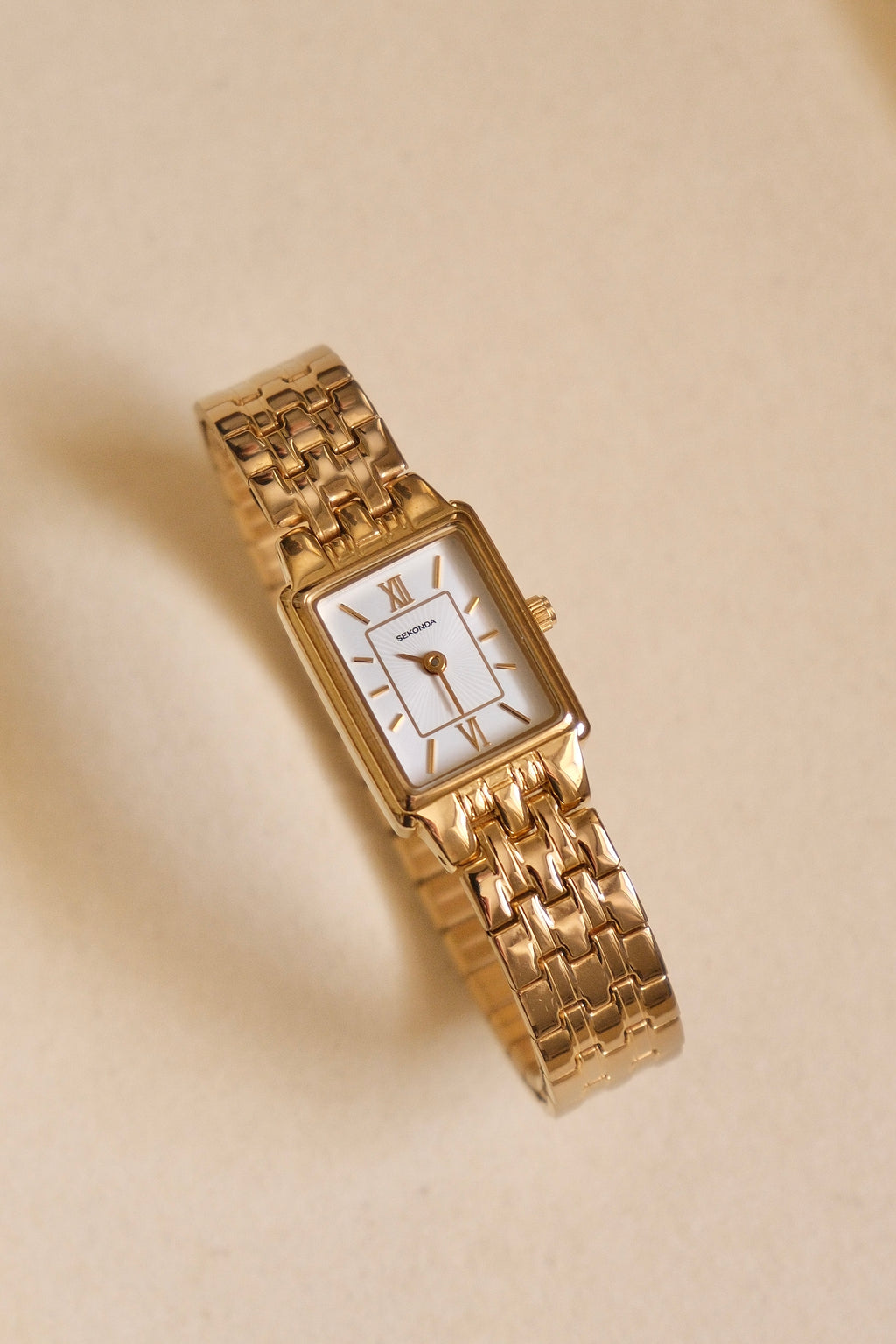 Vintage Ladies Rectangle Tank Style Gold Sekonda Watch Working
