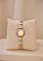 Rare Vintage Seiko Alba Heart Bracelet  Gold and Silver Two Tone Ladies Watch Working