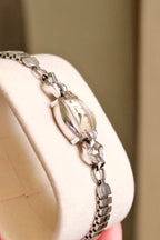 Rare Vintage Longines 14K White Gold Diamond Ladies Watch – Art Deco Style 1950s Swiss 17 Jewel Manual Wind Wristwatch