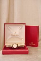 Vintage 9ct Gold Omega Ladies Watch, Mechanical Movement, Original Box