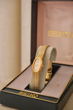 1980s/90s Near Mint Ladies Gold Dainty Seiko Watch in Box