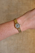 Rare Slim 90s Ladies Seiko Lassale Gold Watch and Cabochon Crown