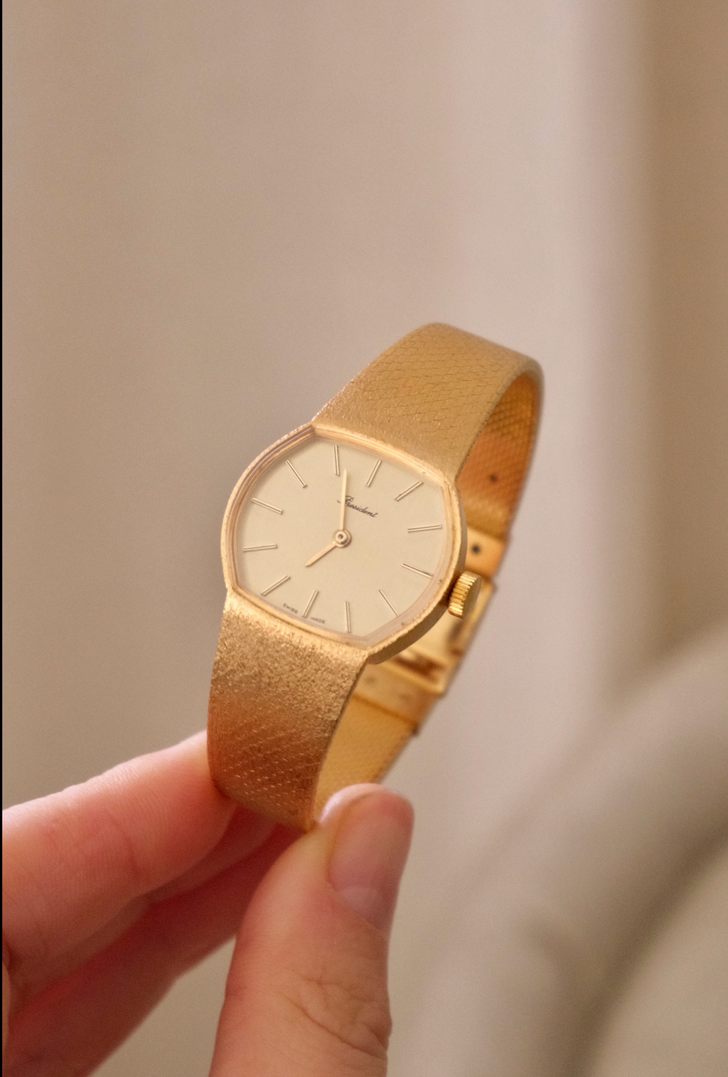 Vintage President 60/70s Gold Ladies Swiss Made Mechanical Watch in Box Working