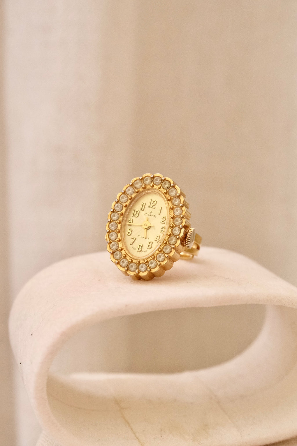 Vintage Gold Josmar Ring Watch Manual Wind Swiss Made