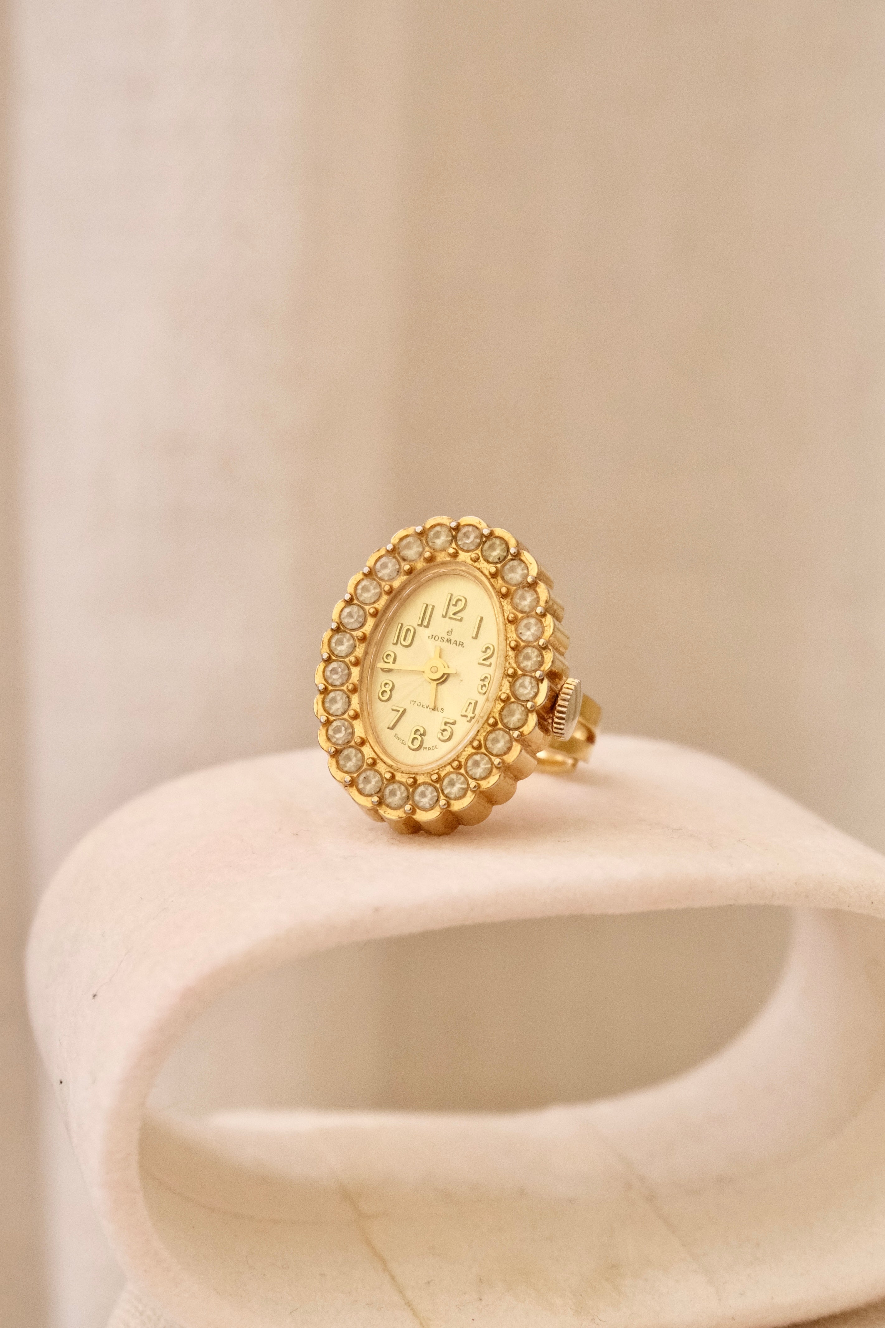 Vintage Gold Josmar Ring Watch Manual Wind Swiss Made