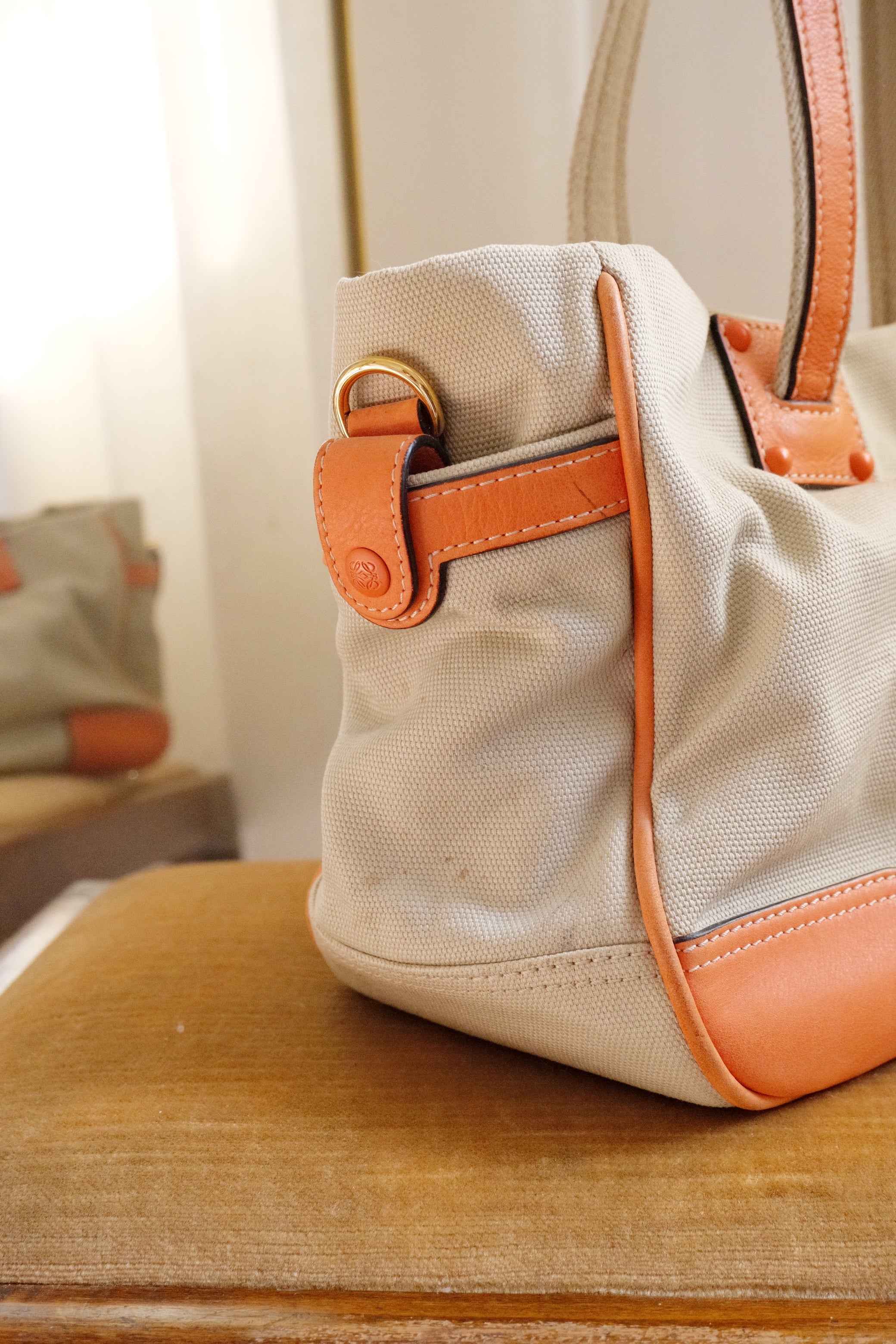 Rare 2007 Loewe Canvas Shoulder Bag