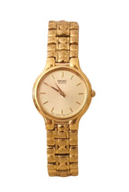 Vintage 90s Gold Seiko Ladies Watch, Champagne Dial
