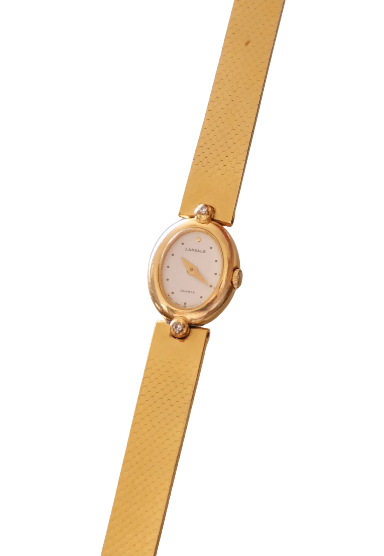 Rare Vintage 1980s Petite Seiko LaSalle Gold Tone Diamond Watch Working