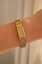 Slim Ladies 90s Gold Seiko Tank Style Quartz Watch Working