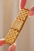 Vintage  18k Gold Plated Ladies Raymond Weil Tank Watch with Box & Papers