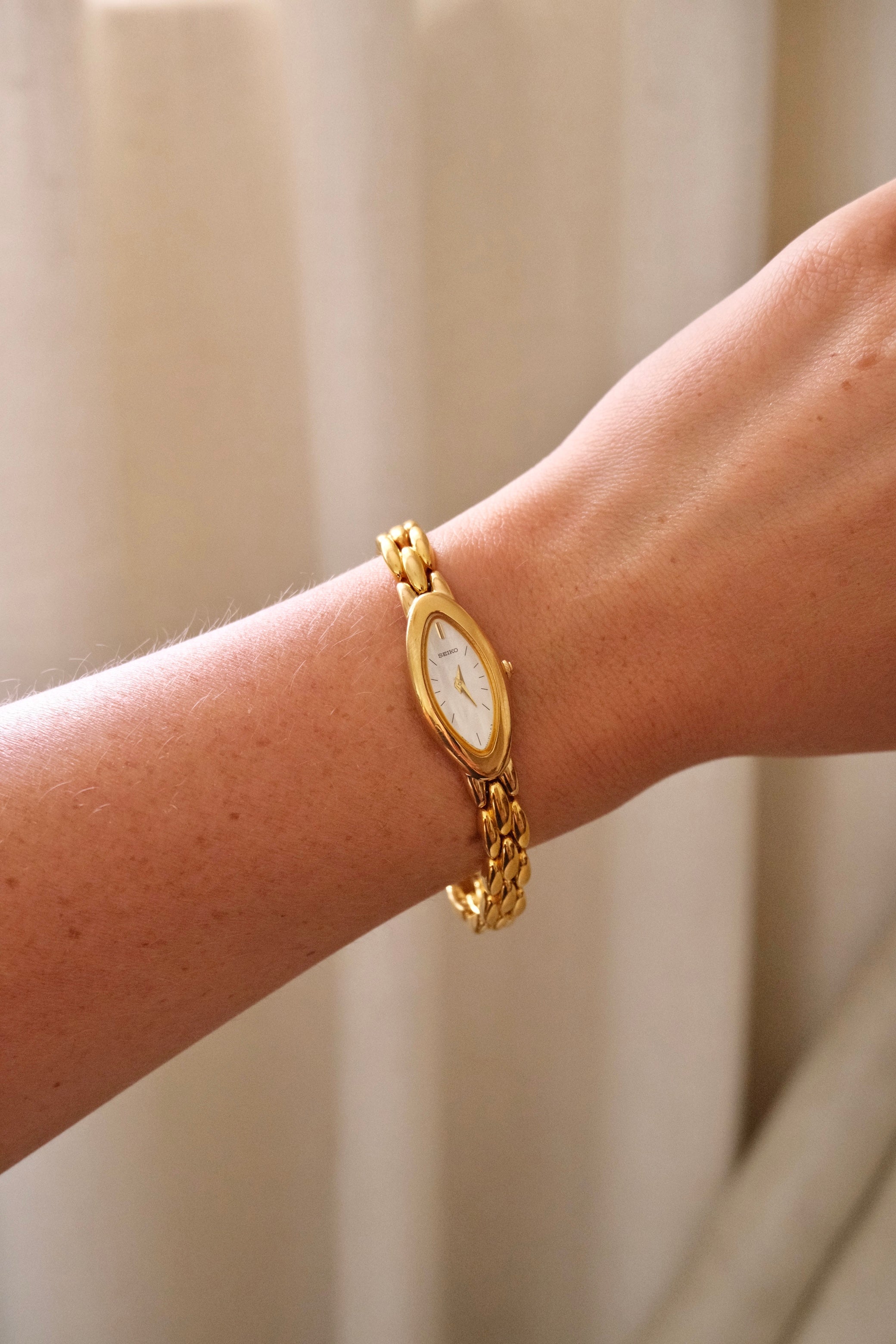 Vintage Ladies Gold Slim Seiko Watch Working