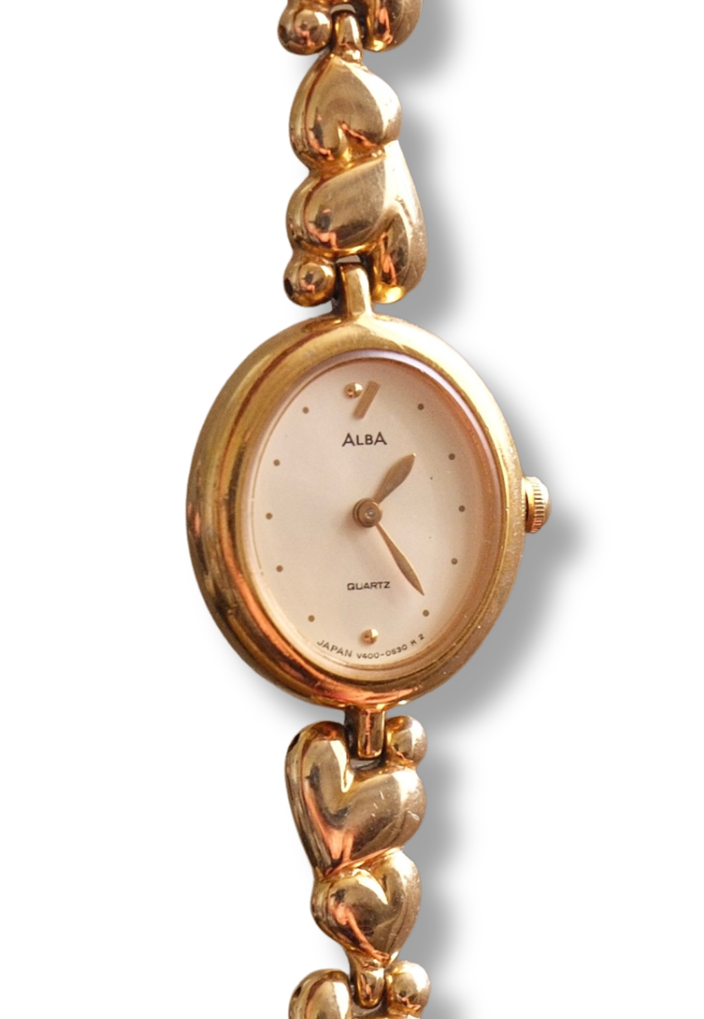 Rare 90s Ladies Seiko Alba Sweet Heart Gold Watch Working