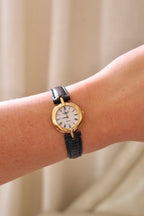 1990s Raymond Weil Geneve Petite Gold Plated Watch Roman Numerals Quartz Swiss Dress Watch Women