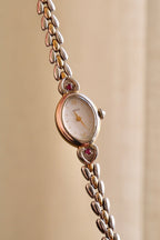 Ultra Rare & Petite Citizen Chère Two Tone Ladies Watch with Two Red Gemstones