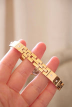 Vintage Ladies 90s Gold Rotary Watch Gemstone Details Working