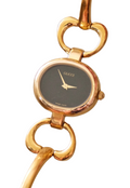 90s Vintage Ladies Gucci 1600 Horsebit Black Dial Bangle Style Watch