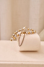 Rare Dainty Petite 90s Seiko Vintage Two Tone Watch Working with Safety Chain