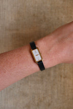 Rare Petite 90s Ladies Gold Silm Seiko Lassale Leather Watch